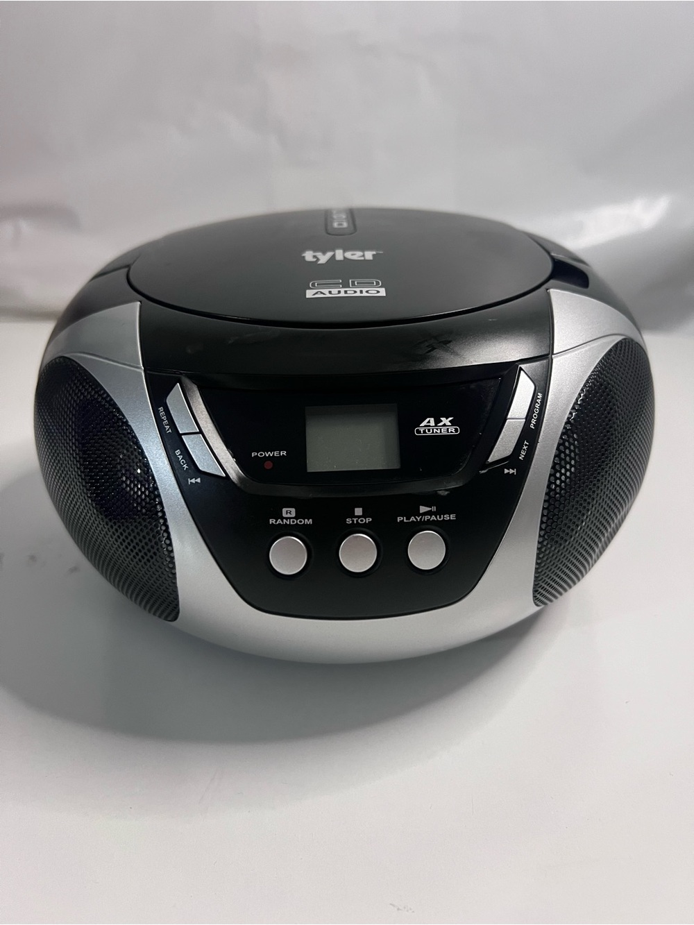 Tyler Portable CD Boombox — Black & Silver